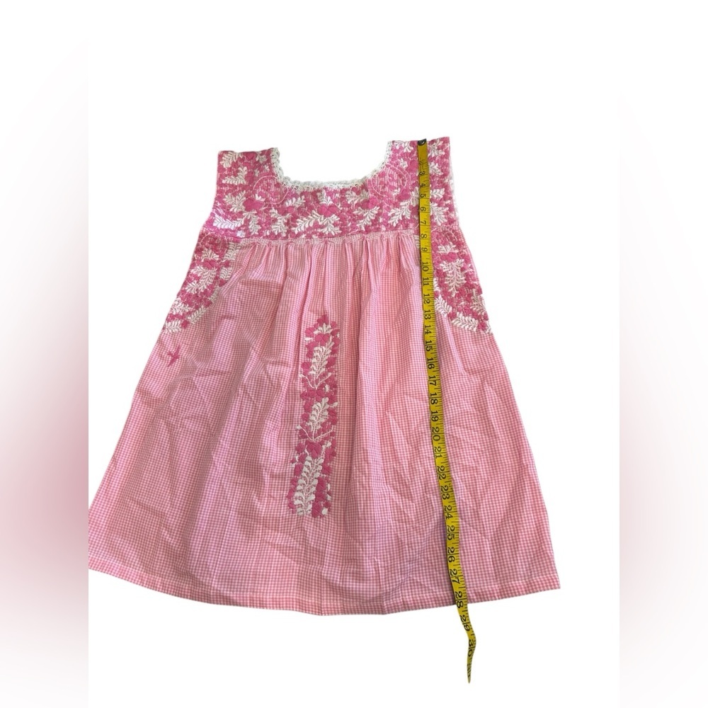 Mi Golondrina Embroidered Pink Top Women’s Small Floral Sleeveless Blouse - Picture 6 of 10